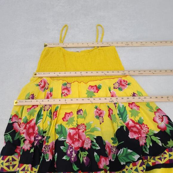 Magic women's Dopamine sundress yellow floral Size xl Funky beachy Summer picnic - Picture 6 of 10
